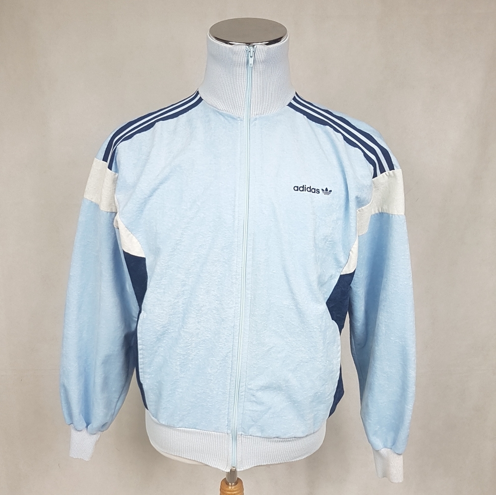 Adidas Ventex vintage 80s blue track jacket Sz M